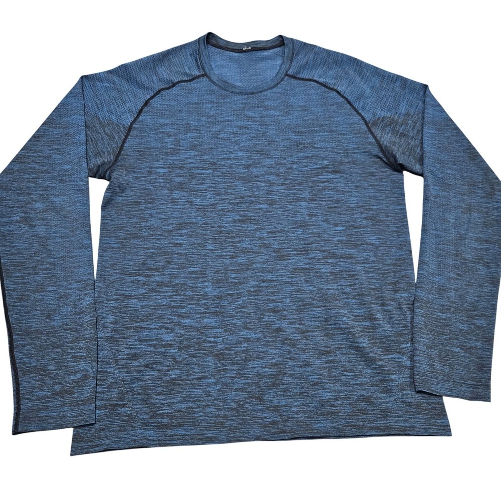 Lululemon Metal Vent Tech Shirt Mens M Blue‎ Space Dye Long Sleeve Athletic Gym